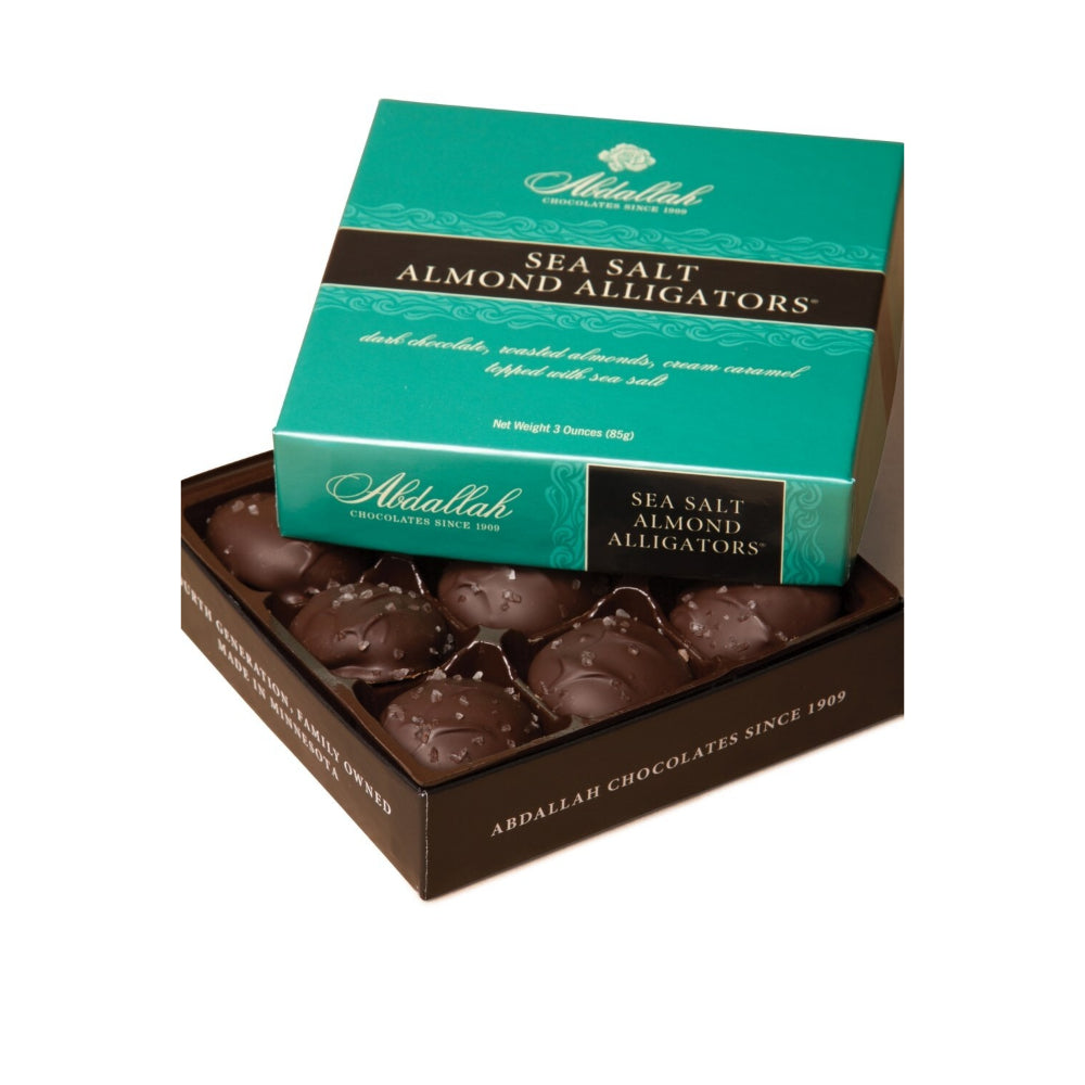 Abdallah Candies 3.25 oz Sea Salt Almond Alligators Chocolates