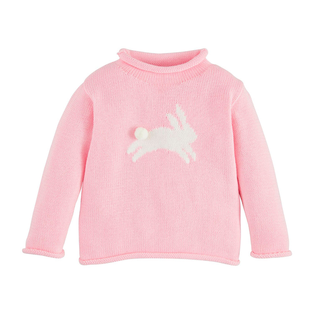 Mud Pie Pink Bunny Rollneck Sweater