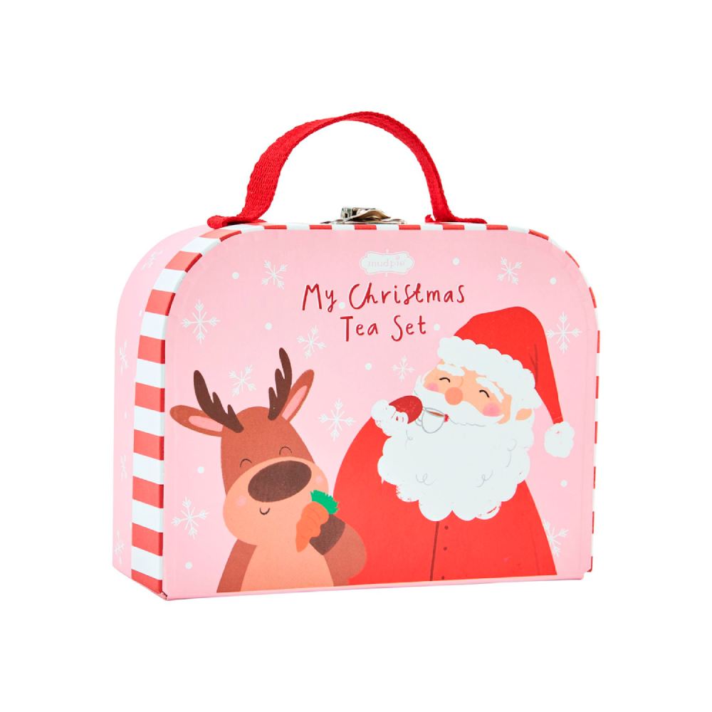 Mud Pie Christmas Tea Suitcase Set