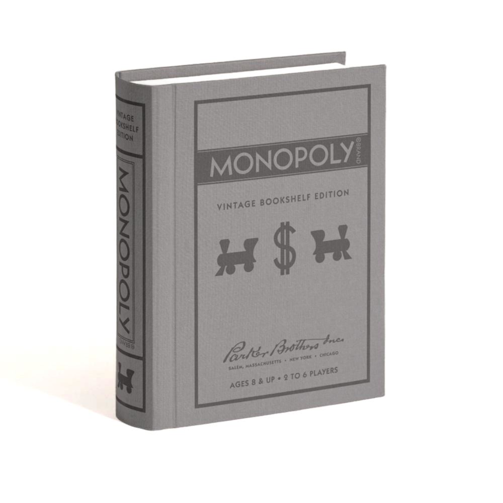 WS Game Company Vintage Monopoly Bookshelf Edition Game