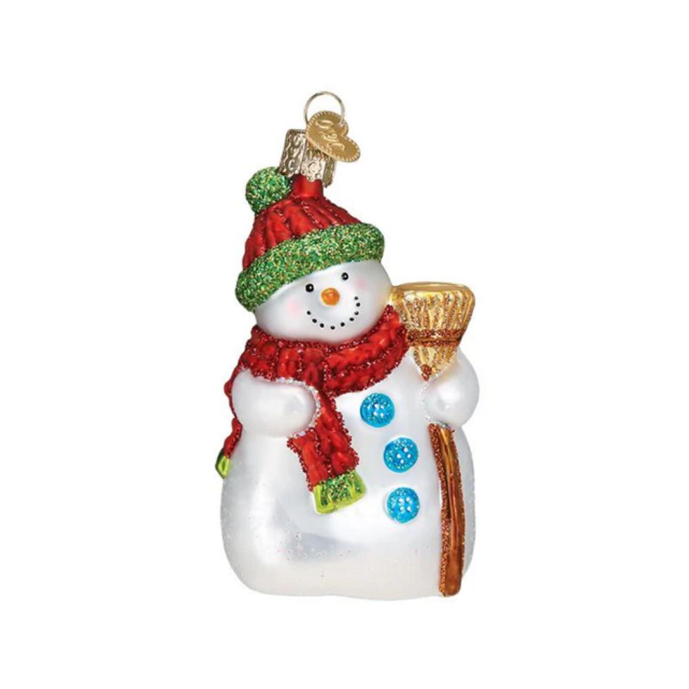 Old World Christmas Snowman With Broom Ornament