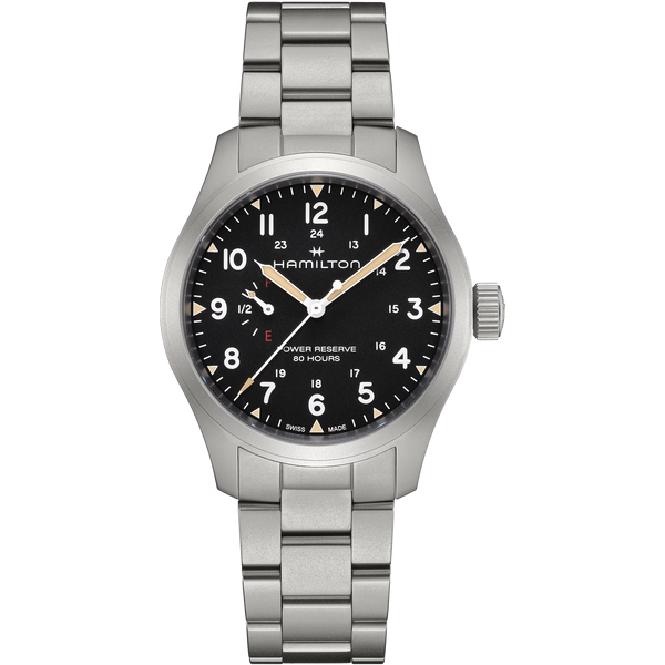 Hamilton H69509130 Khaki Field Mechanical Power Reserve Black Dial Bracelet