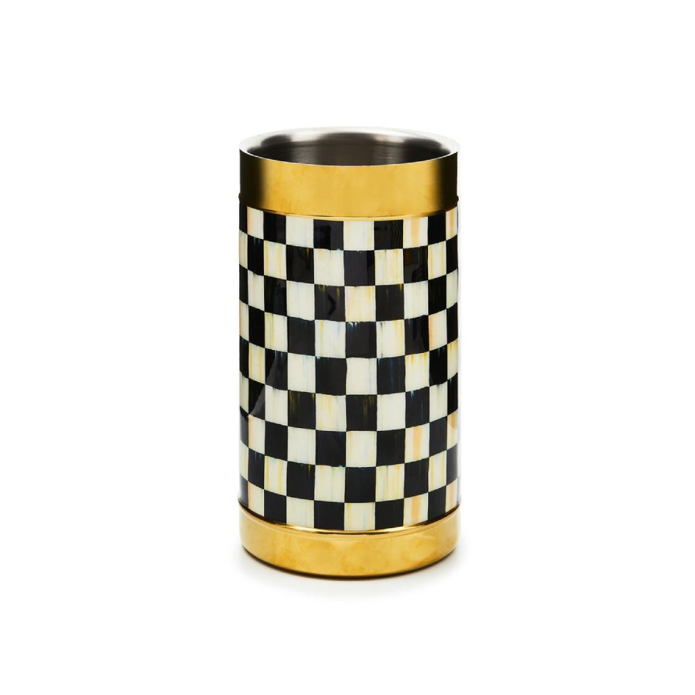 Mackenzie-Childs Courtly Check 3260 Gold Wine Cooler