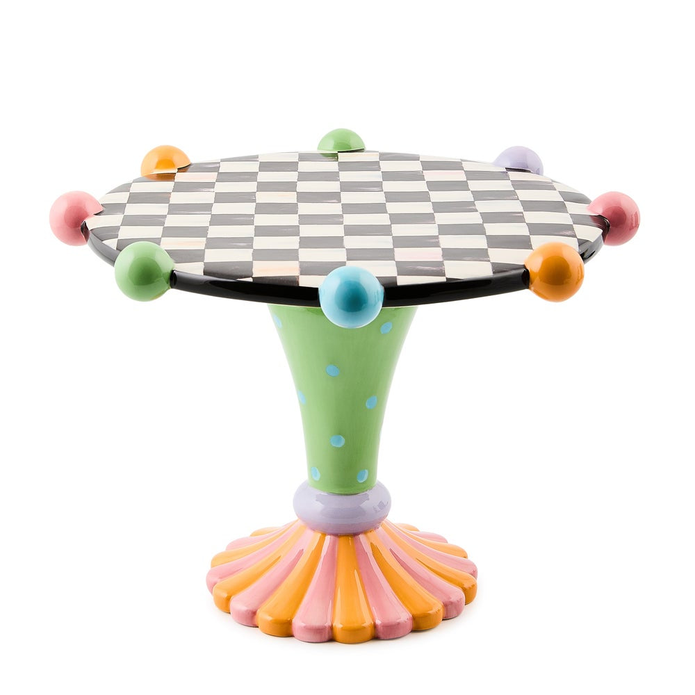 MacKenzie-Childs Trick or Treat Ceramic Pedestal Platter