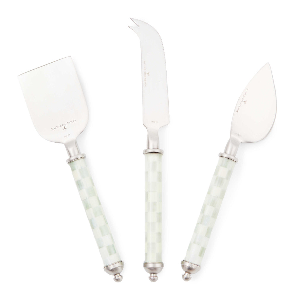 MacKenzie-Childs Sterling Check Supper Club Cheese Knife Set
