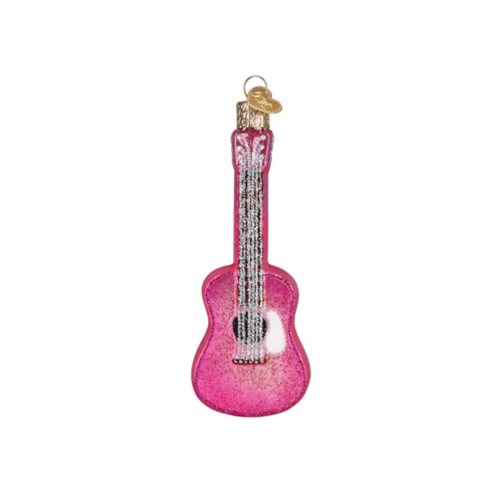 Old World Christmas Glittered Glam Guitar Ornament