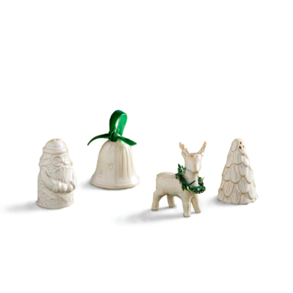Mud Pie White Christmas Salt & Pepper Shakers