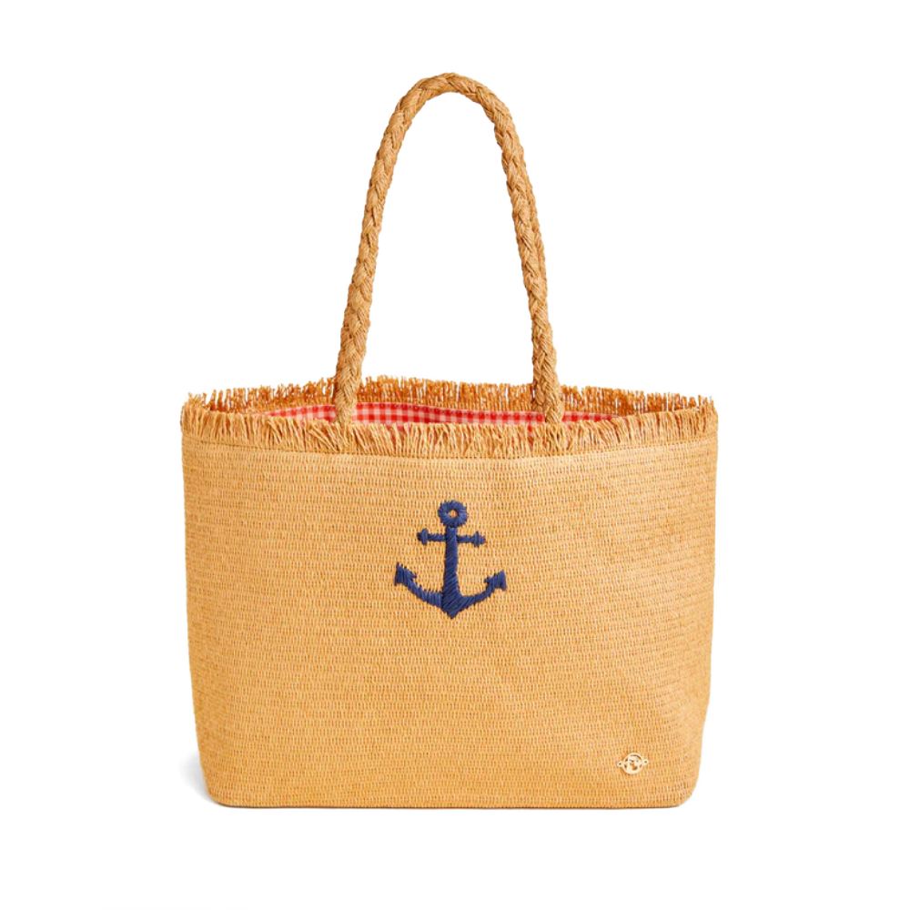 Spartina Woven Straw Tote-Anchor