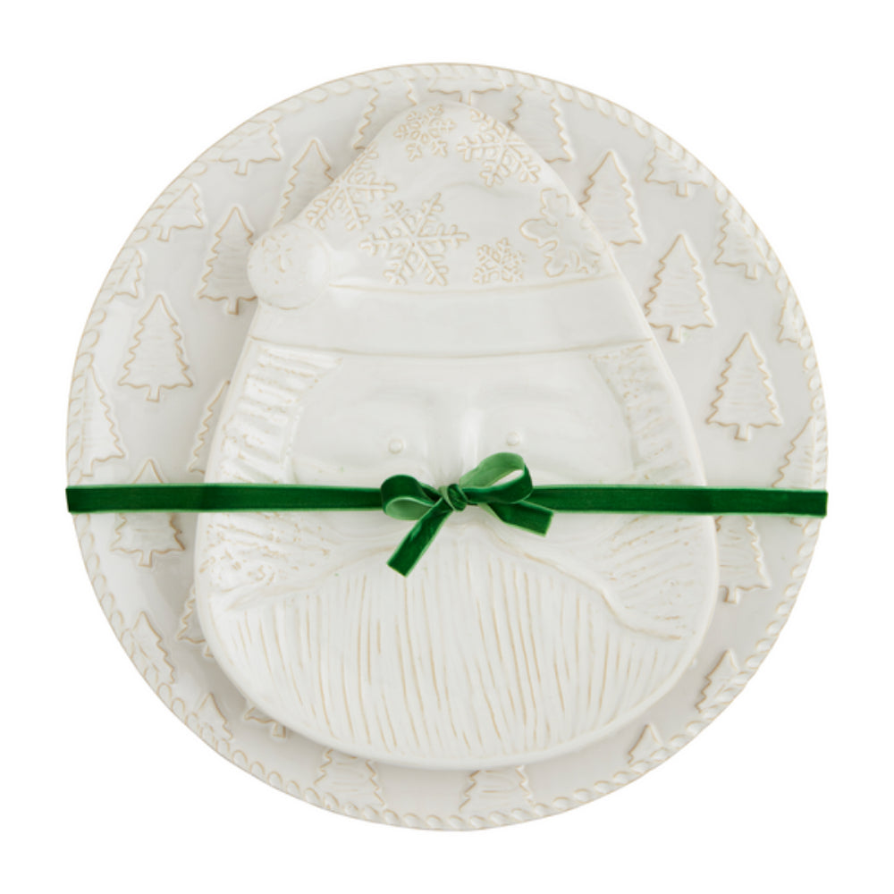 Mud Pie White Christmas Nested Platter Set