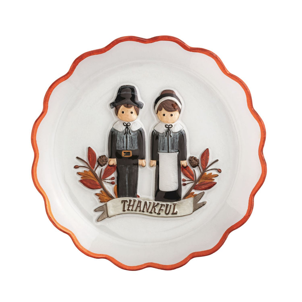 Mud Pie Pilgrim Glass Platter