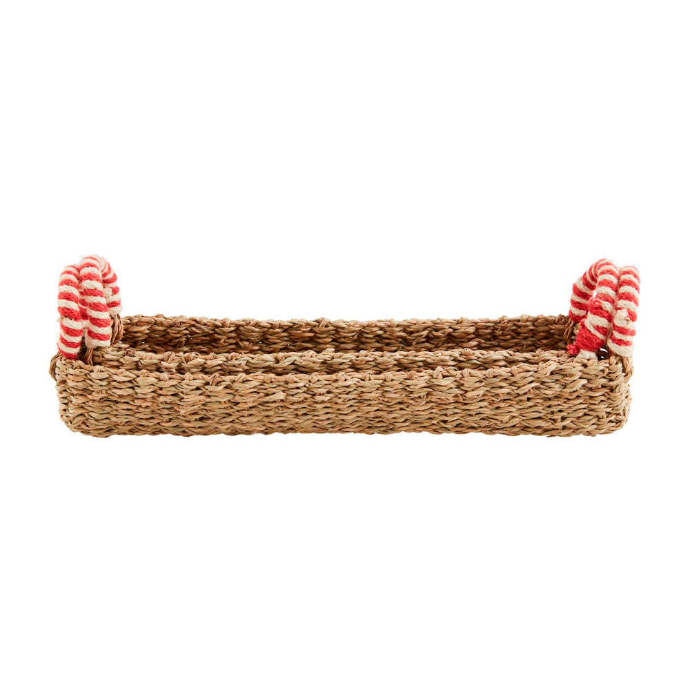 Mud Pie Red & White Handle Cracker Basket - Set of 2