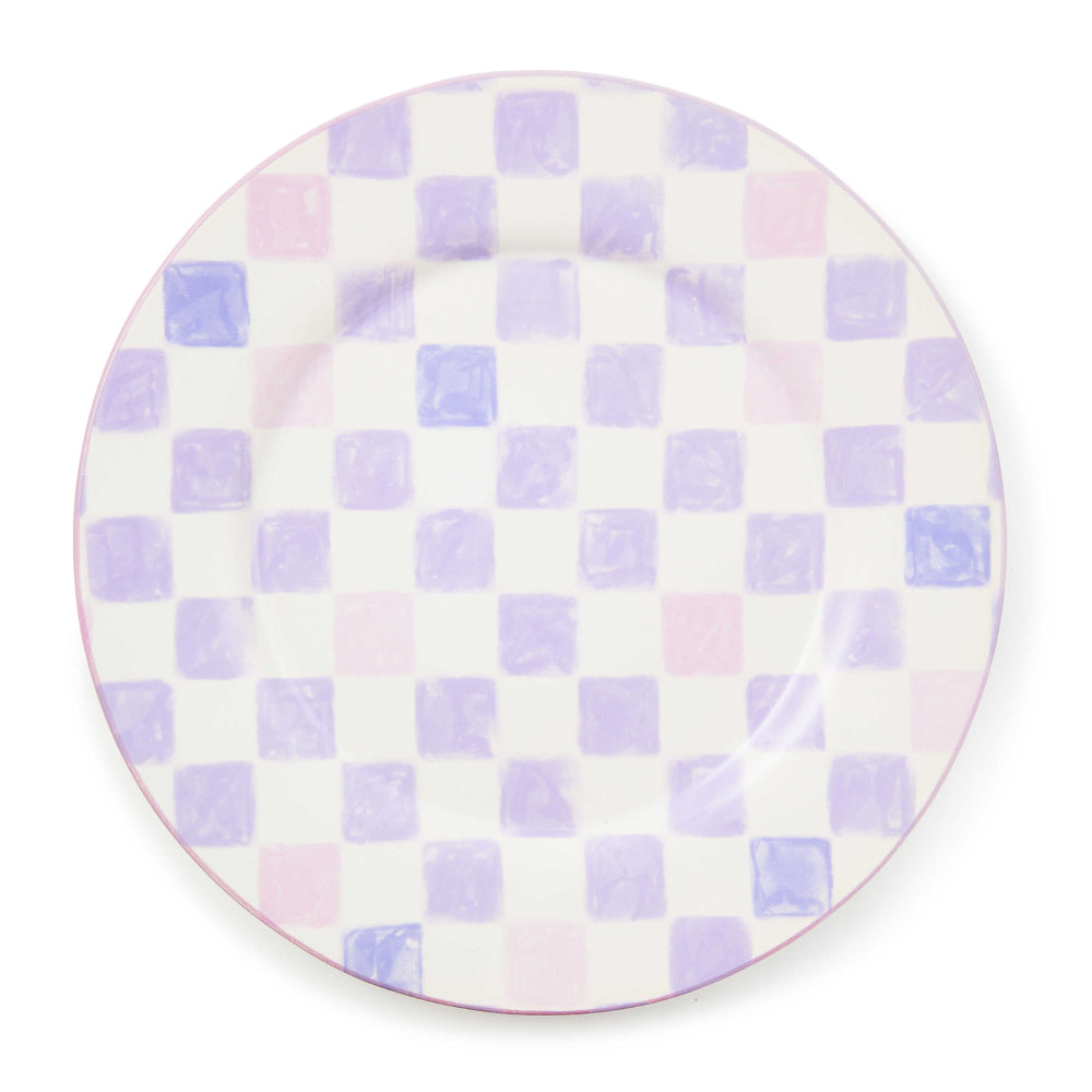 Mackenzie-Childs Lilac Check Round Platter