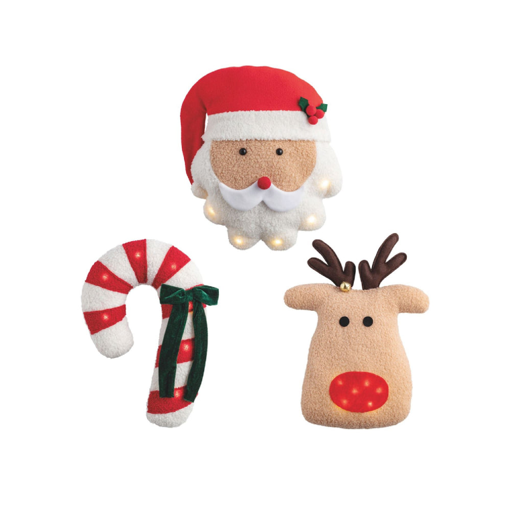 Nutcracker Christmas Sherpa Light-Up Pillows