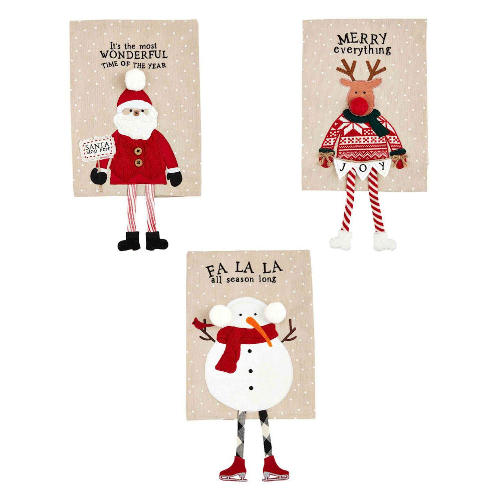 Mud Pie Xmas Dangle Leg Towel