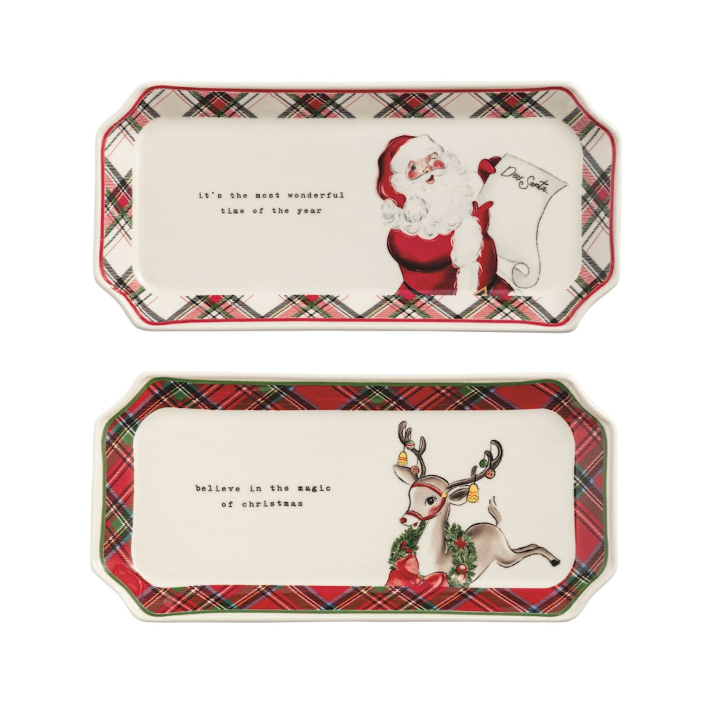 Mud Pie Christmas Tartan Everything Trays