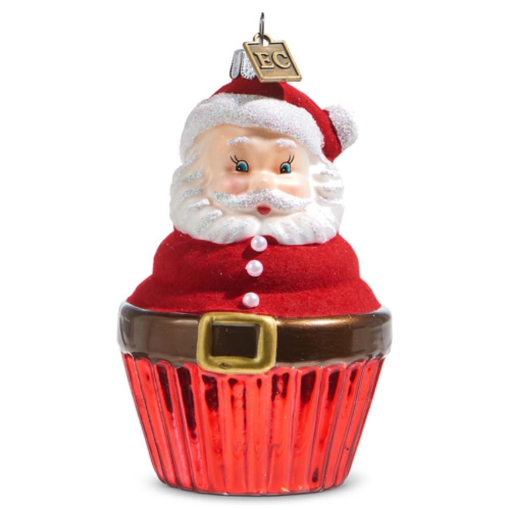 4" Santa Cupcake Ornament