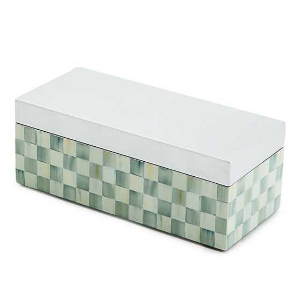 MacKenzie-Childs Sterling Check Small Lacquer Decorative Box with Hinged Lid