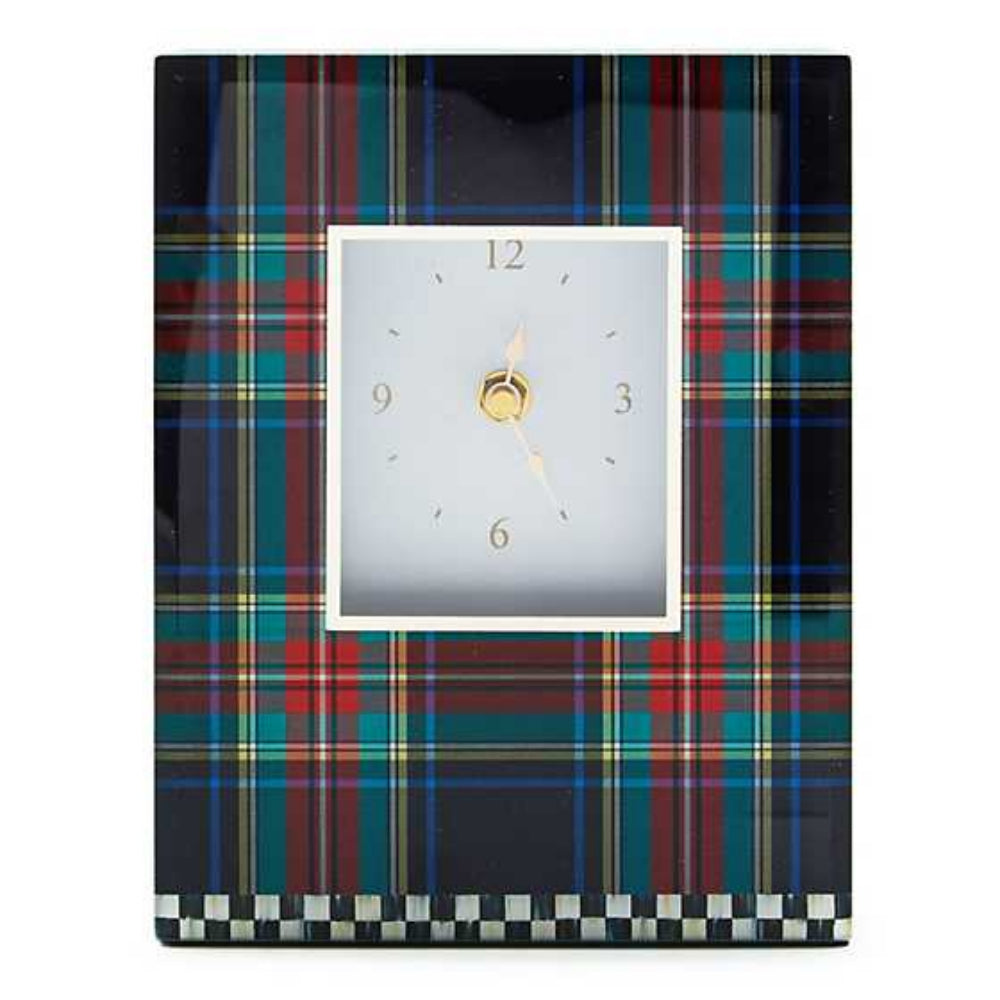 MacKenzie-Childs Tartan Black Carriage Clock