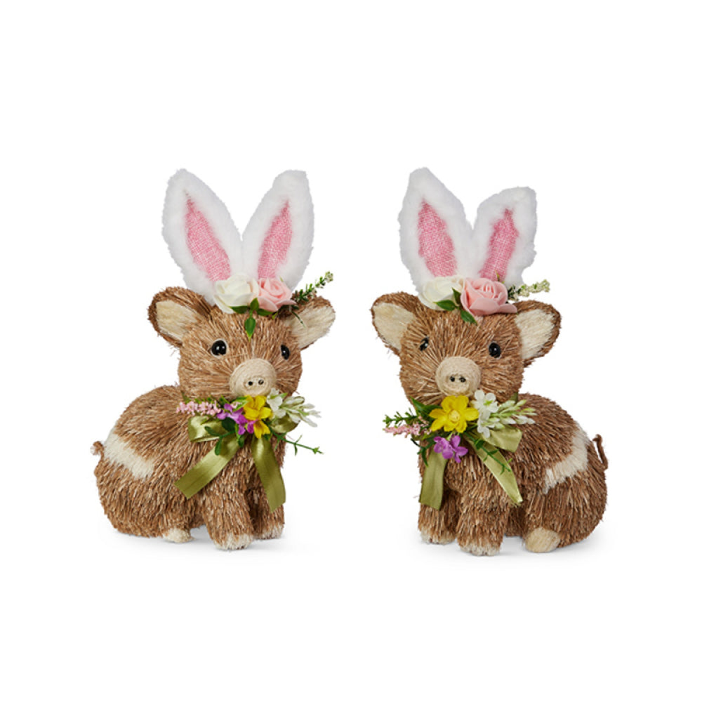 Raz Imports 10" Pig with Bunny Ears