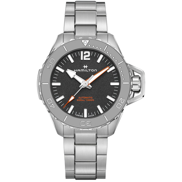 Hamilton H77815130 Khaki Navy Frogman Auto Gray Bezel