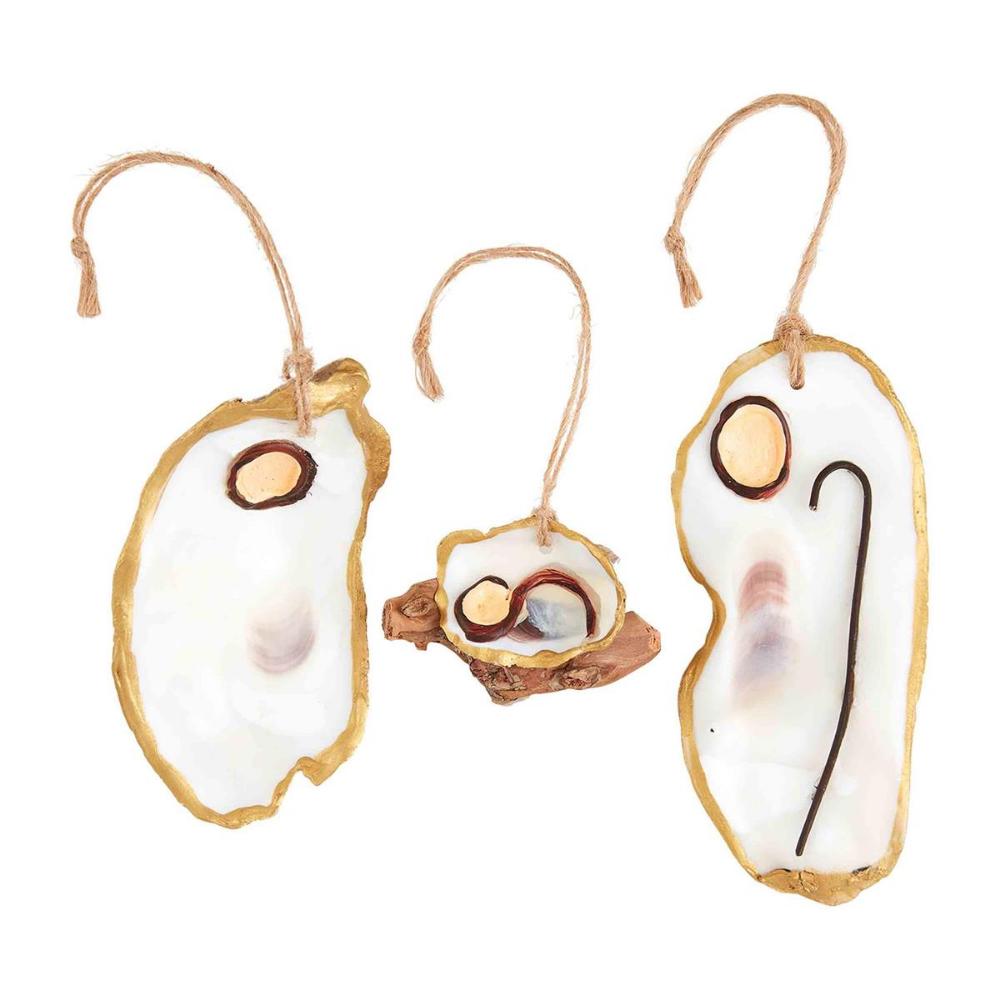 Mud Pie Oyster Nativity Ornament Set