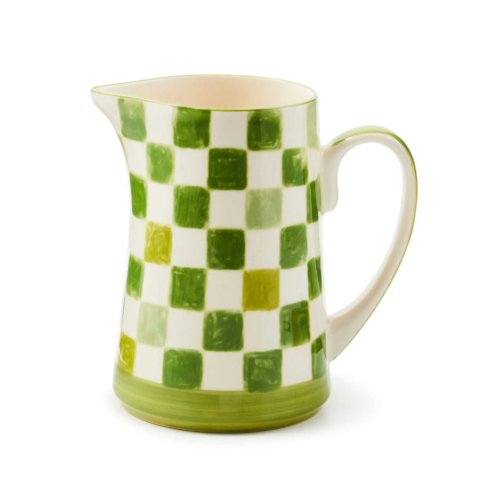 Mackenzie-Childs Green Check Pitcher