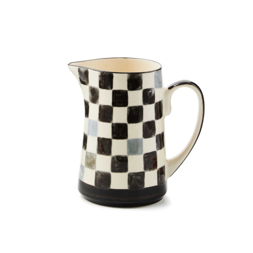 Mackenzie-Childs Black Check Pitcher