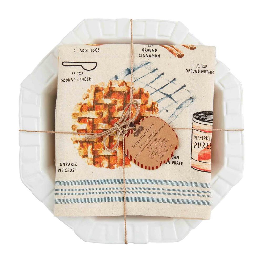 Mud Pie Pumpkin Pie Dish & Towel Set