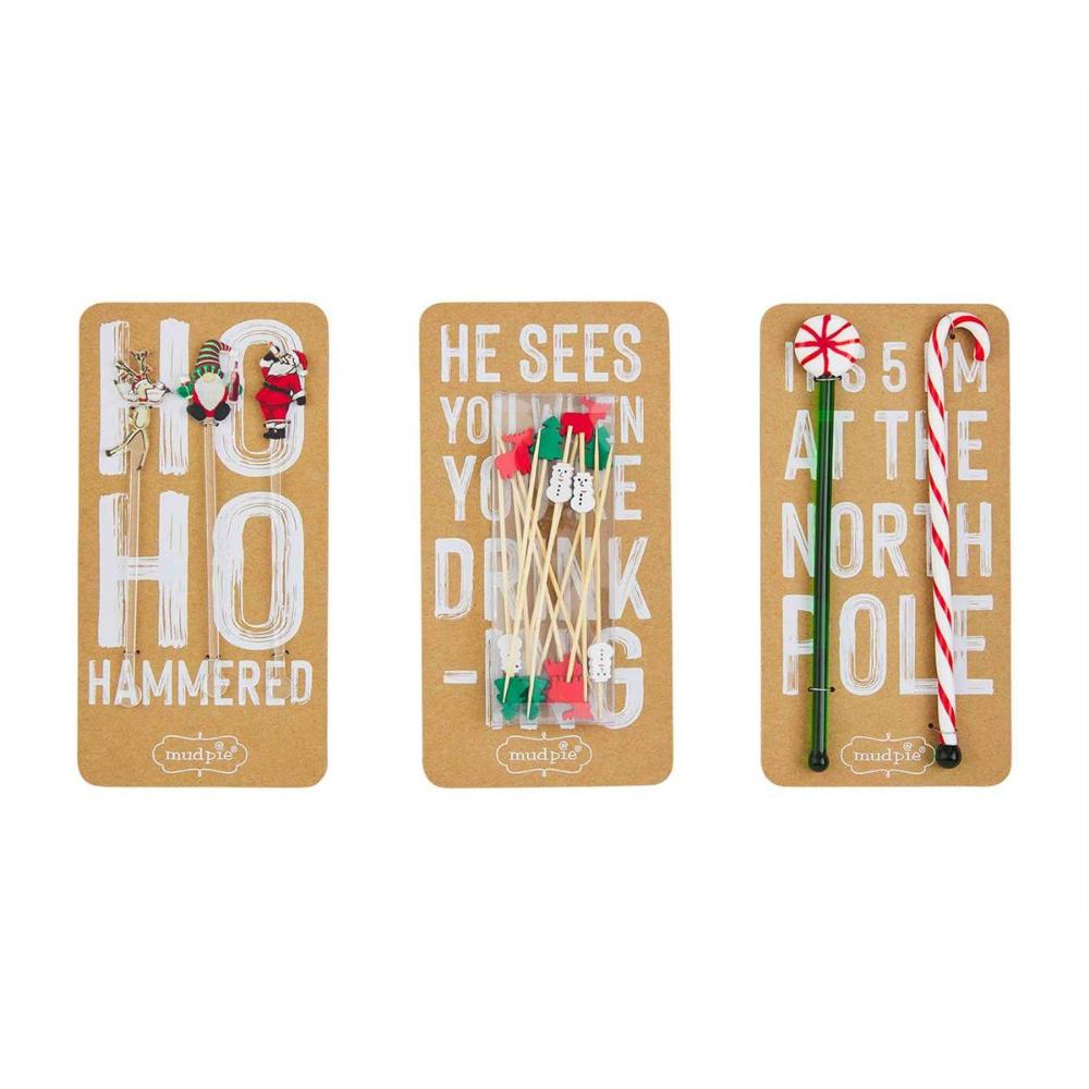 Mud Pie Christmas Bar Accessories Set