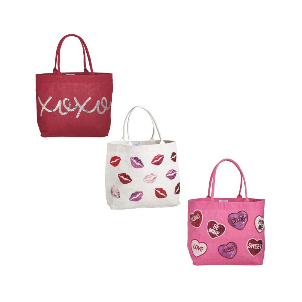 Mud Pie Valentine's Sparkle Totes