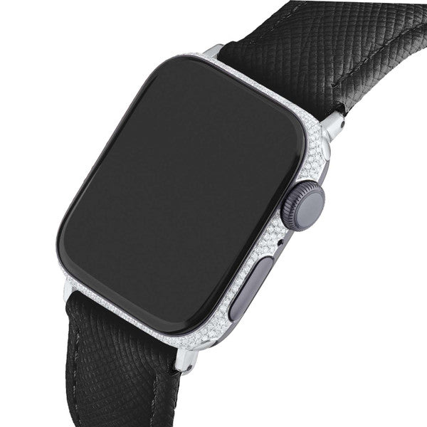 &Diamonds AW7-41-3-S Three Row Diamond Custom Apple Watch Starlight