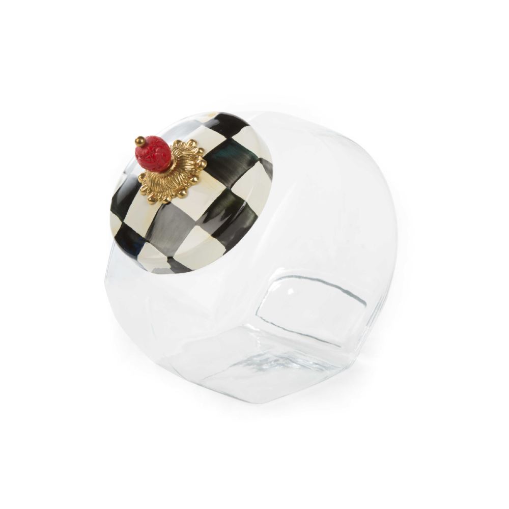 MacKenzie-Childs Courtly Check Enamel Cookie Jar with Lid