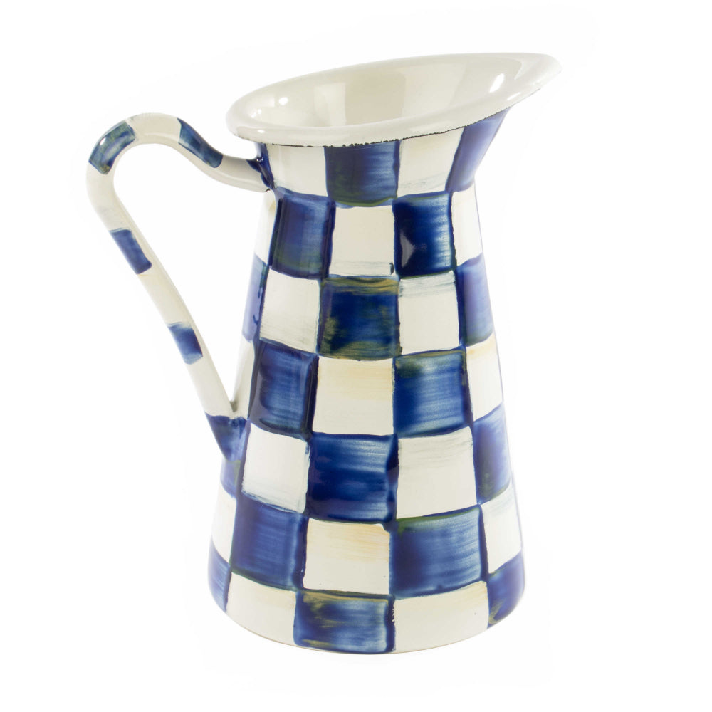 MacKenzie-Childs Royal Check Enamel Practical Pitcher