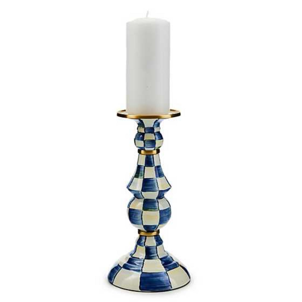 MacKenzie-Childs Royal Check Large Pillar Candlestick