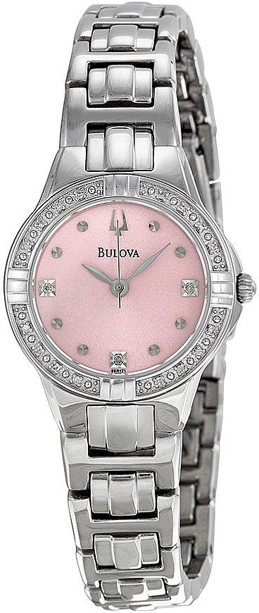 Women's Bulova Diamond Stainless Steel Dress Watch 96R171