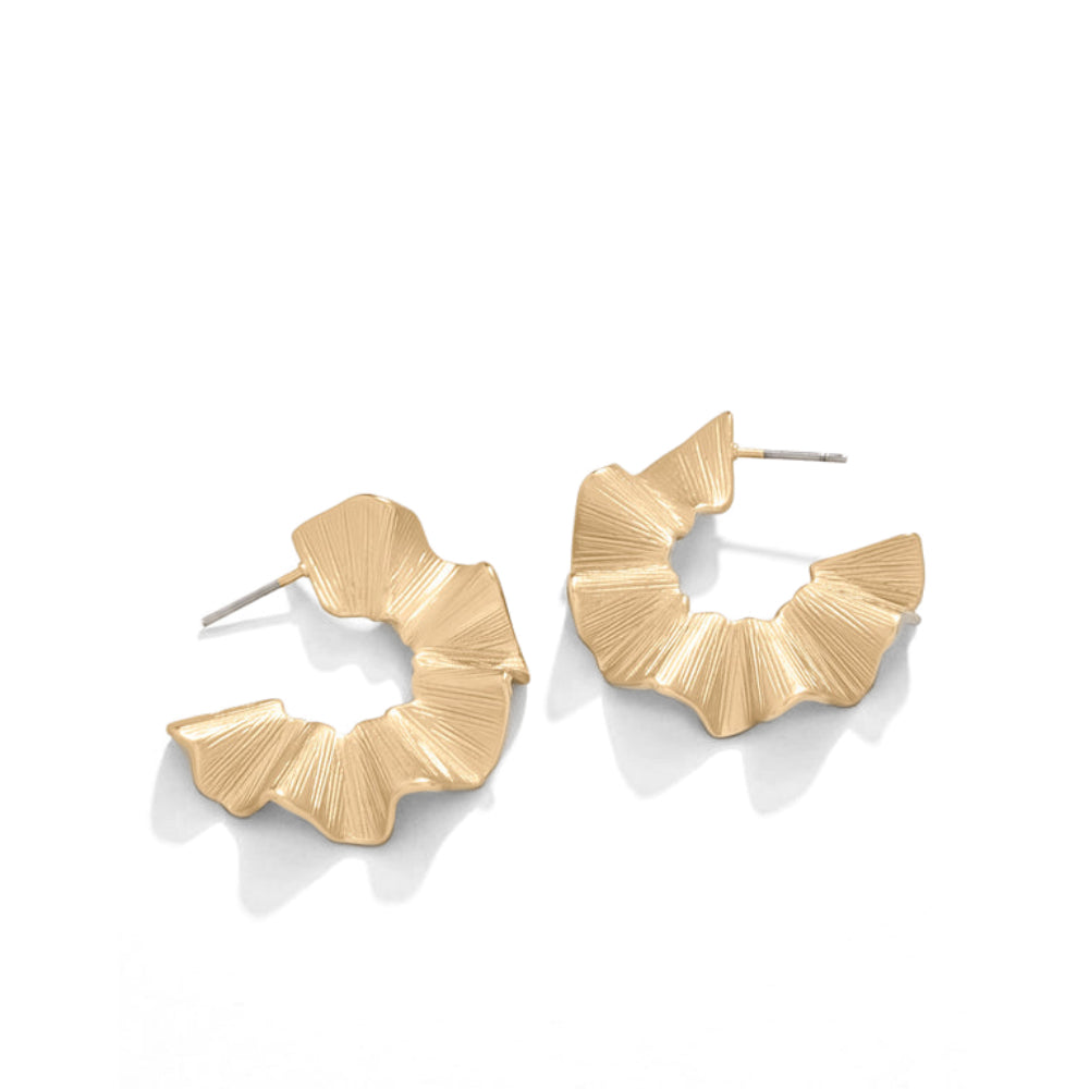 Spartina Ruffle Hoop Earrings Gold