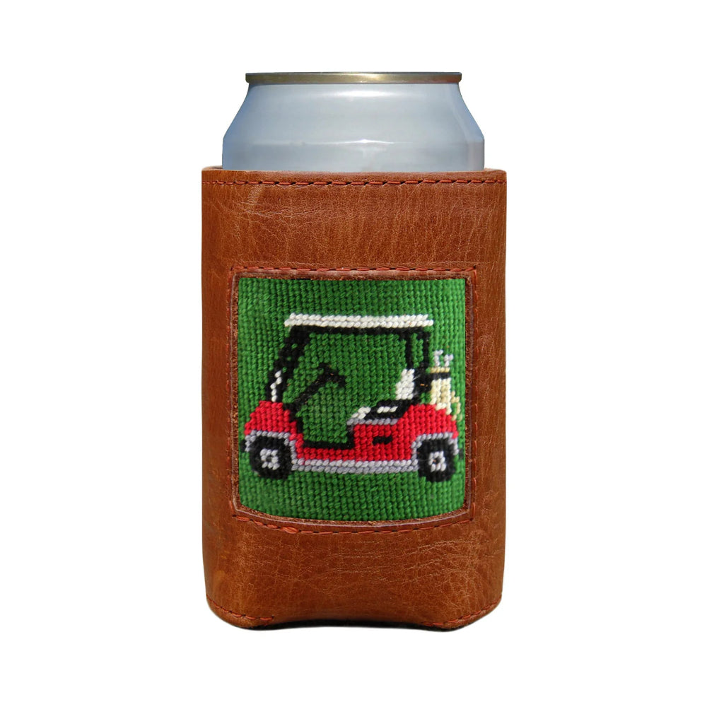 Smathers & Branson Golf Cart Needlepoint Can Cooler (Forest)