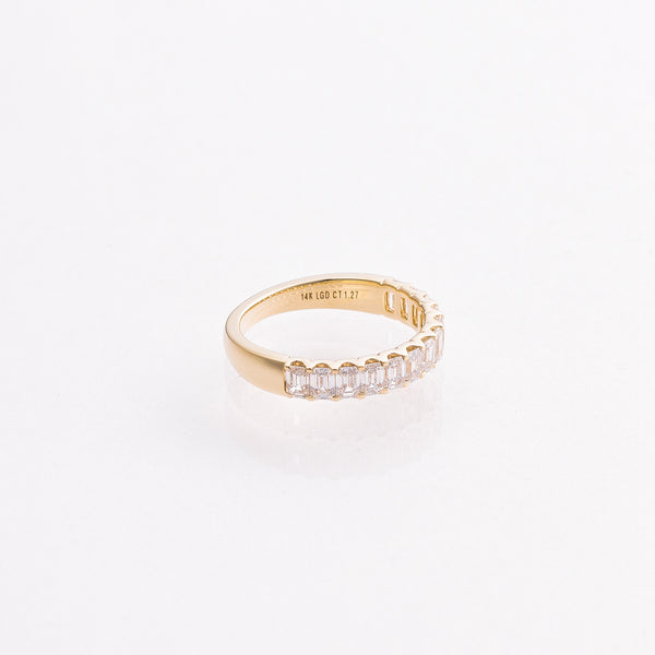 1.27 CT Emerald-Cut Lab-Grown Diamond Half Eternity Band