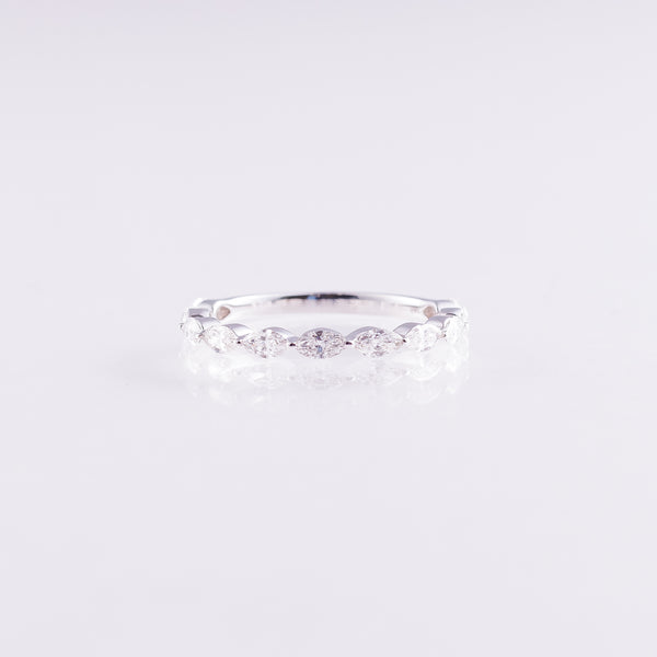 Marquise East-West 0.66ct Lab-Grown Diamond Band in 14k White Gold