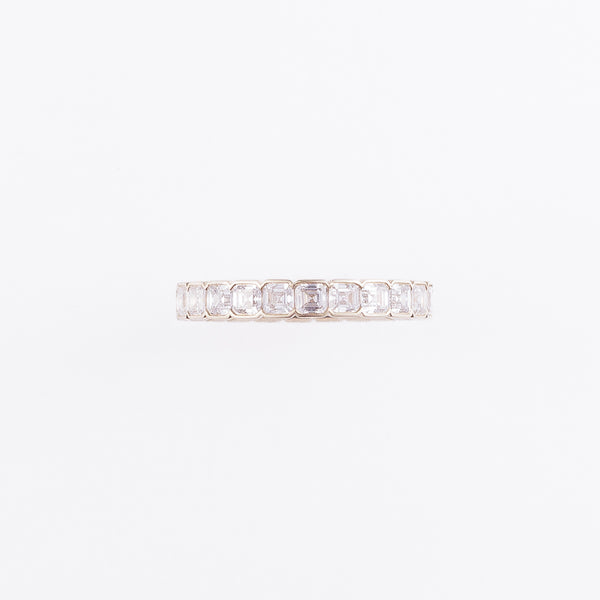 1.97ct Asscher-Cut Lab-Grown Diamond Bezel Eternity Band in 14k Yellow Gold
