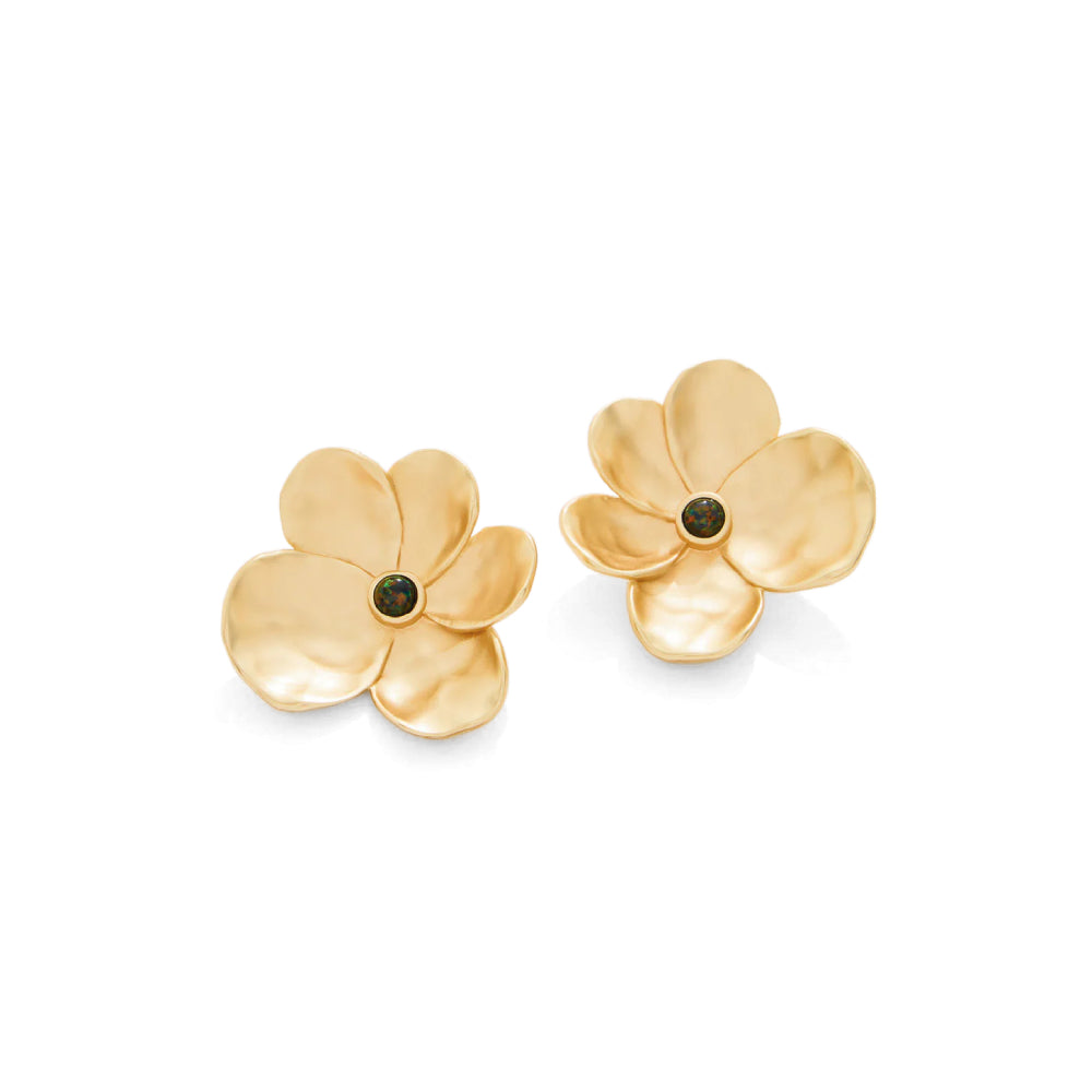 Spartina Gold Viola Earrings - Black