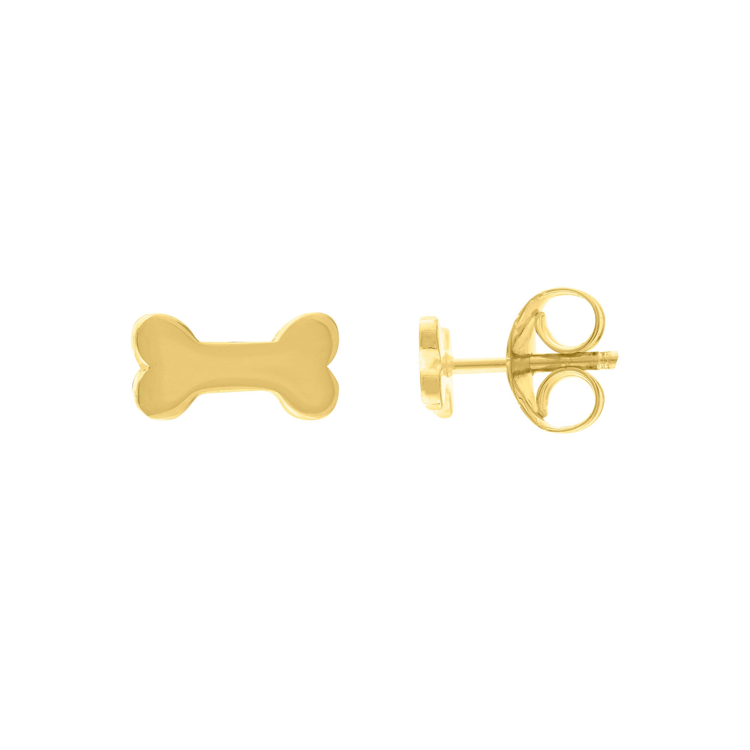 14k Dog Bone Stud Earrings