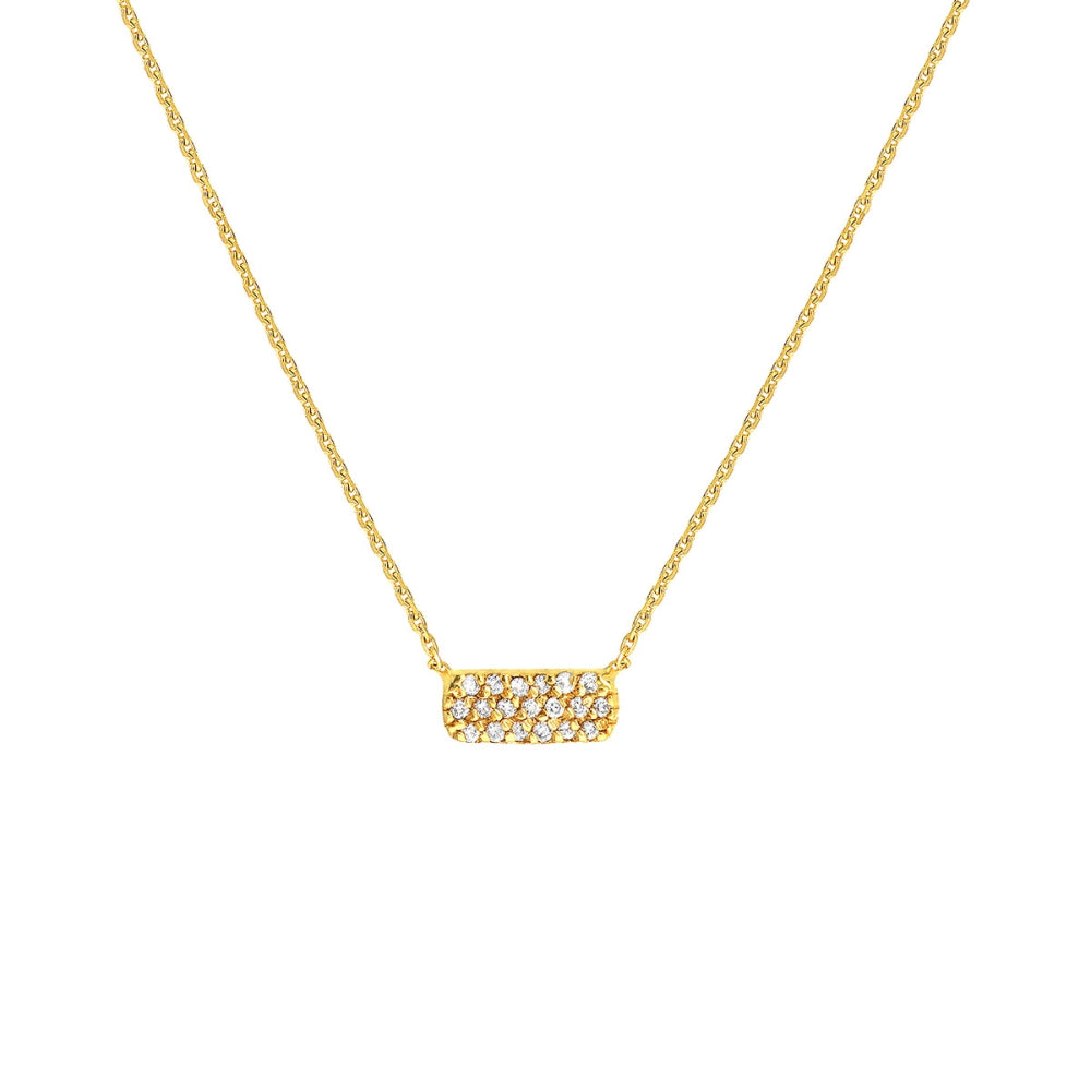 14k Diamond Mini Dog Tag Necklace