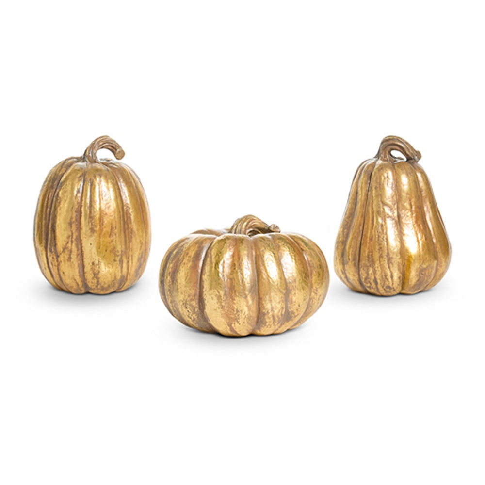 Raz Imports 9.25" Gold Pumpkin