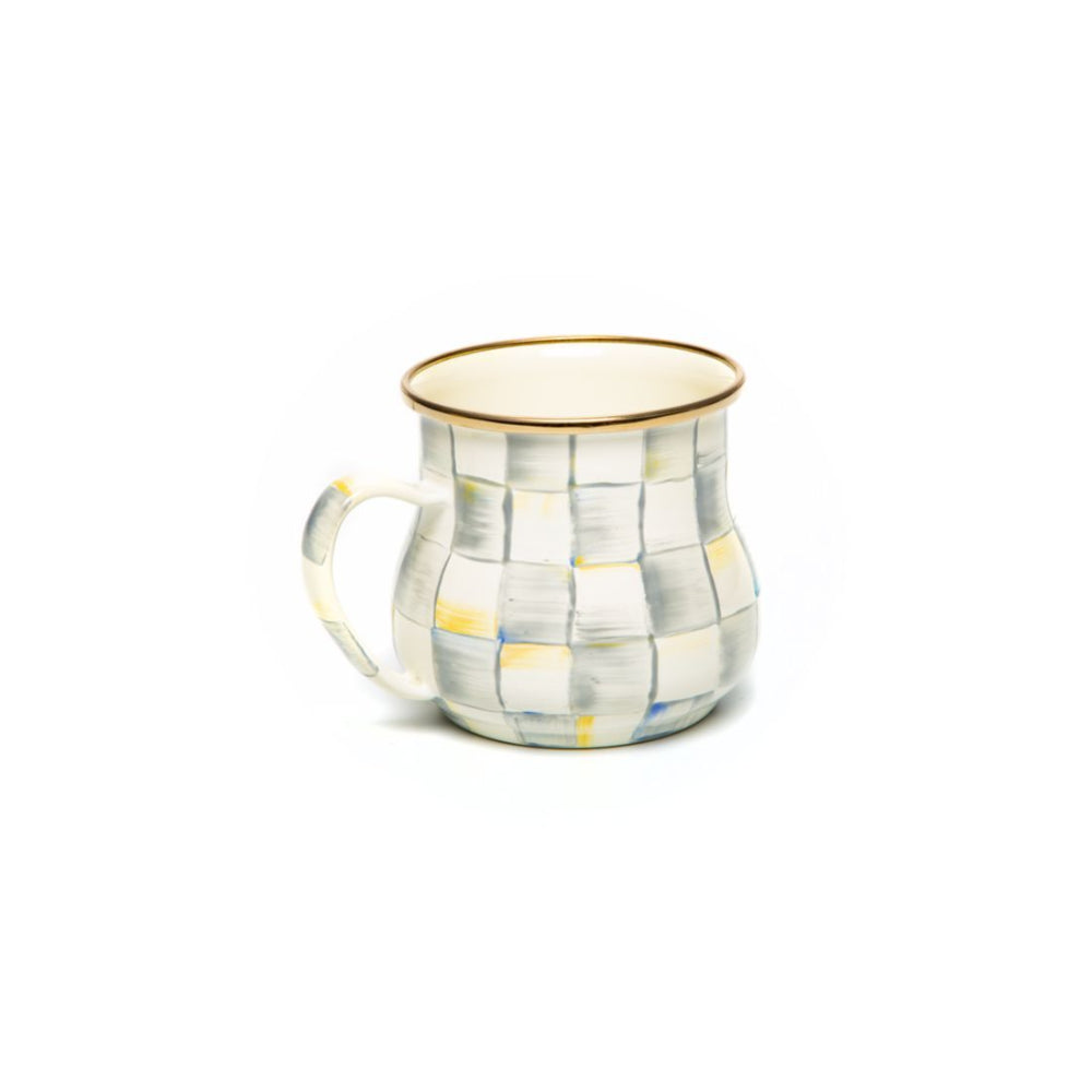 MacKenzie-Childs Sterling Check Enamel Mug