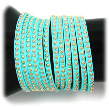 Light Blue Studded Wrap Bracelet