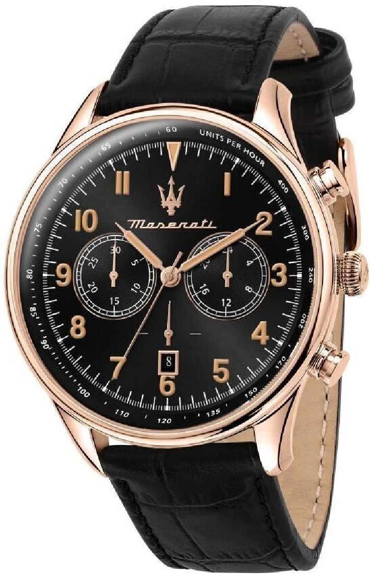 Maserati Tradizione R8871646001 Men's Chronograph Watch Black Dial Rose Gold