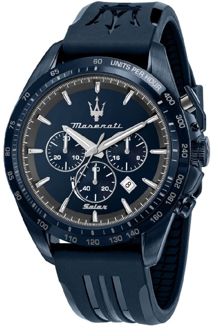 Maserati Traguardo R8871649001 Men's Chronograph Watch Blue Dial Solar Powered