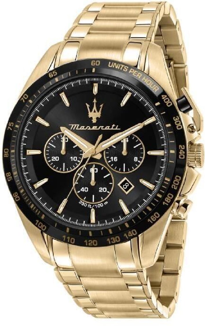 Maserati Traguardo R8873612041 Men's Chronograph Watch Gold Steel Bracelet