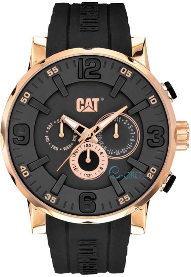 Men's Black Caterpillar Bold Multi Silicone Strap Watch NJ19921139